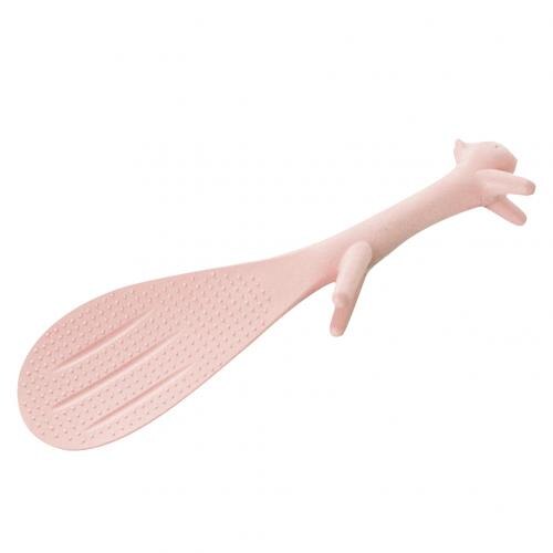 Eichhörnchen Nicht-Stock Kunststoff Gesundheit Reis Scoop Karikatur Mahlzeit Löffel Stehen Aufrecht Küche Utensil: Rosa