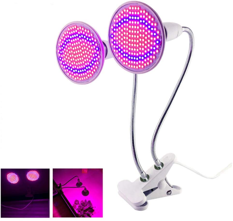 [DBF]Grow Lamp Holder Double Head Flexible Clamp Light E27 Socket 43cm Flexible Clip Switch LED Lamp Holder Socket Power Cable