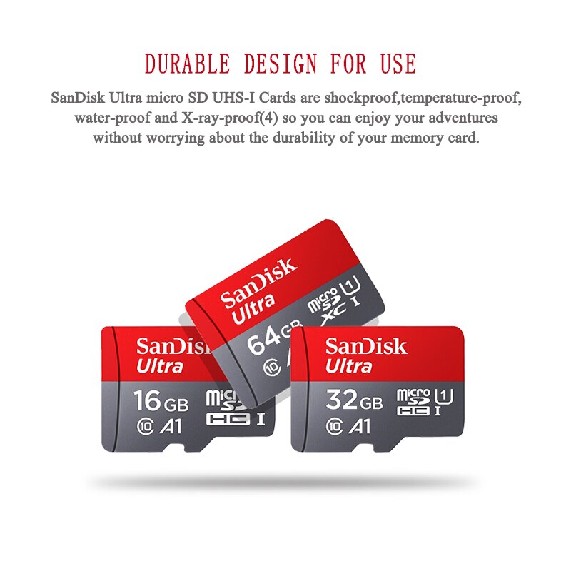 SanDisk Ultra Micro SD 32GB 64GB 128GB 200GB 256GB 16GB 400GB microSD Memory Card A1 Class10 UHS-1 98MB/S TF/SD Card For phone