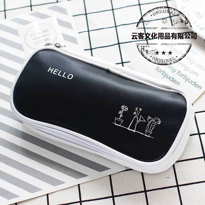 1 stks Kawaii Etui Hoge Capaciteit Lederen Estuches School Potlood Doos Pencilcase Potlood Tas Schoolbenodigdheden Briefpapier