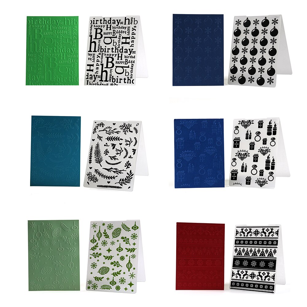 1PCS Flower Xmas Plastic Embossing Folder Scrapbooking Irregular Bricks Type Photo Album Card Paper Craft Template