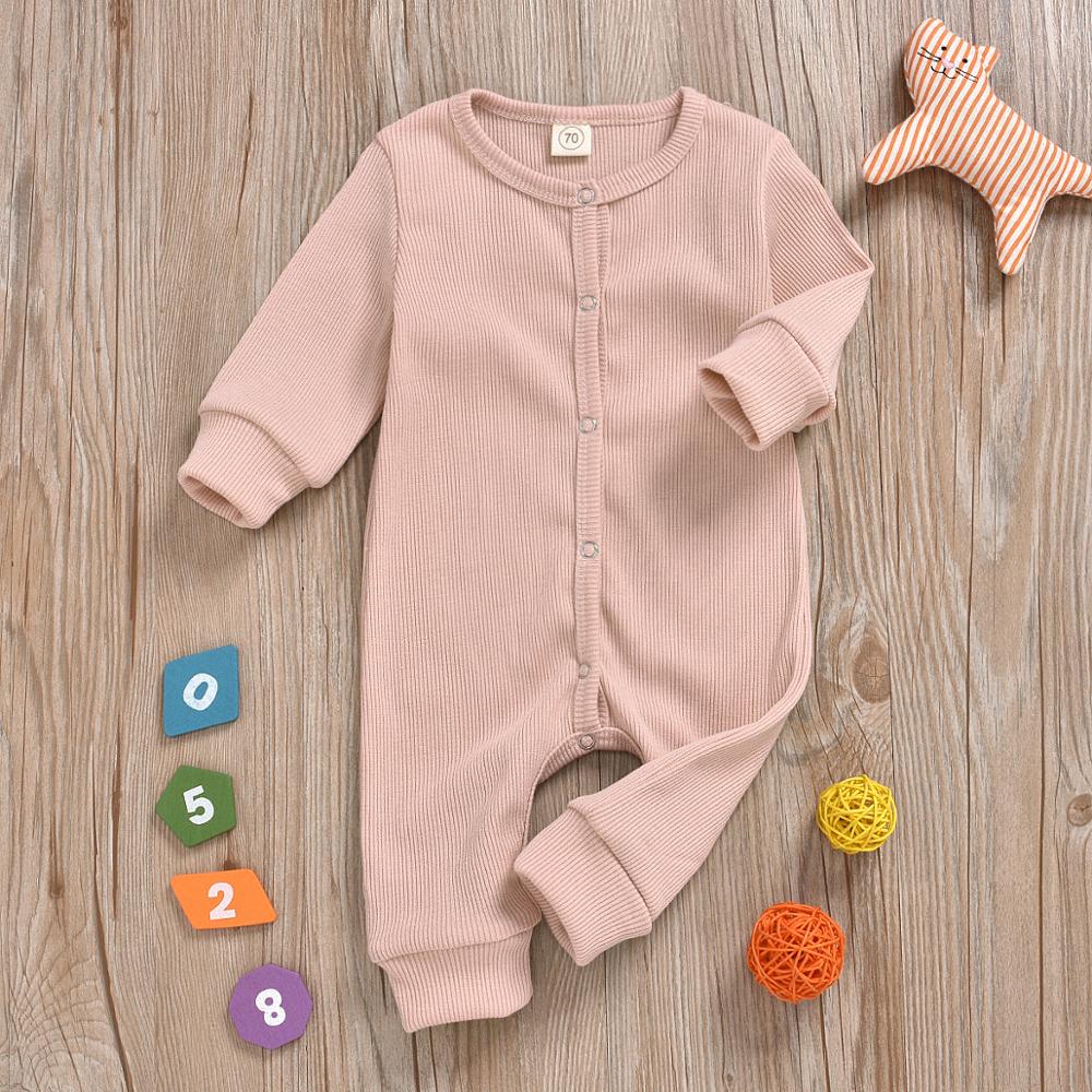 Solide enfants bébé fille garçon automne hiver vêtements tricoté barboteuse combinaison tenue globale