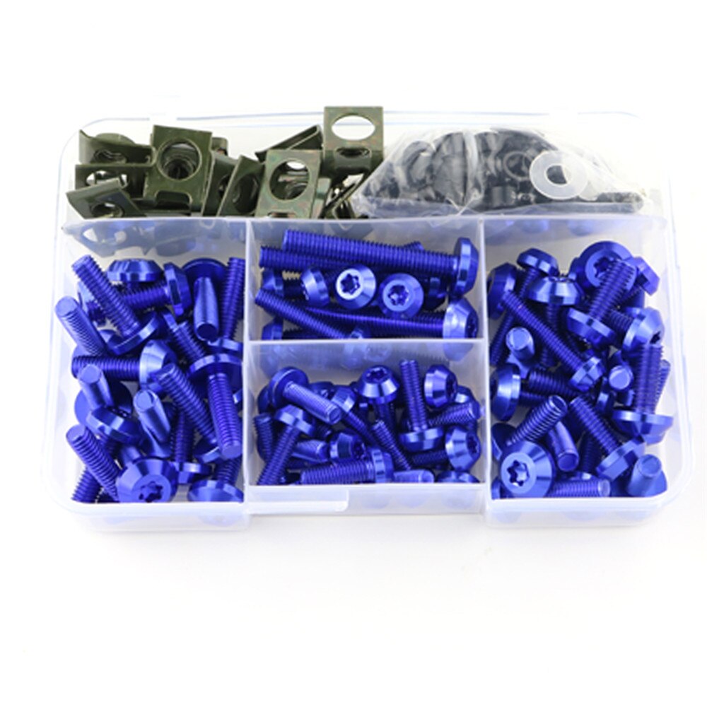 Kit completo de tornillos de carenado para motocicleta YAMAHA FZ1 FZ6 FZ8 MT01 MT-125 MT07 MT-07 FZ-07 MT09 FZ-09 MT10 MT15 XJR400 XJR1300: Blue