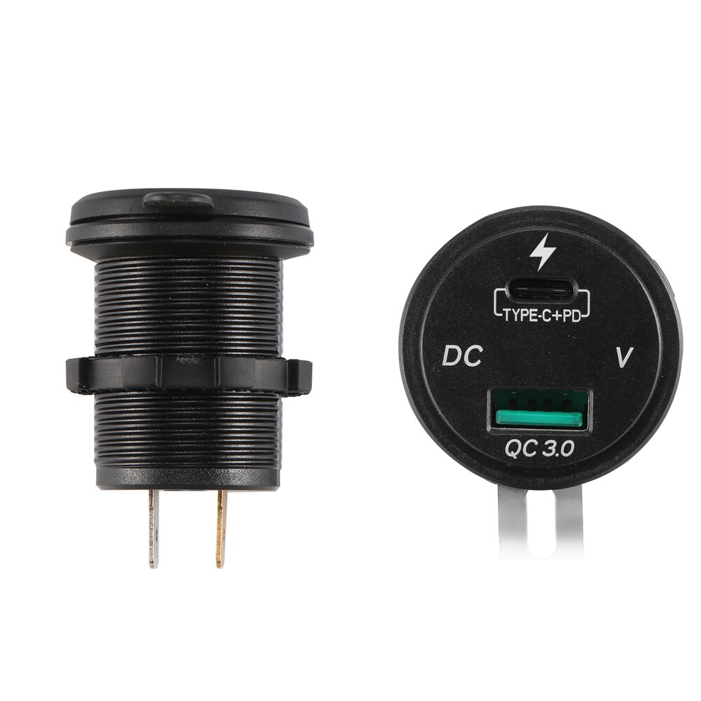 Autoelektroniikka 36w usb pd laturi napaadapteri  qc3.0 pikalataus 5v tyyppi-c pd pikalataus volttimittarilla 12-24v