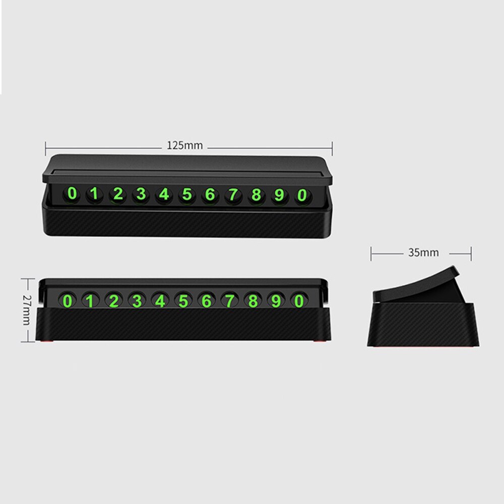 Car Luminous Temporary Parking Card Night Phone Number Card Universal Hidden Auto Mobile Temporary Stop Sign Interior