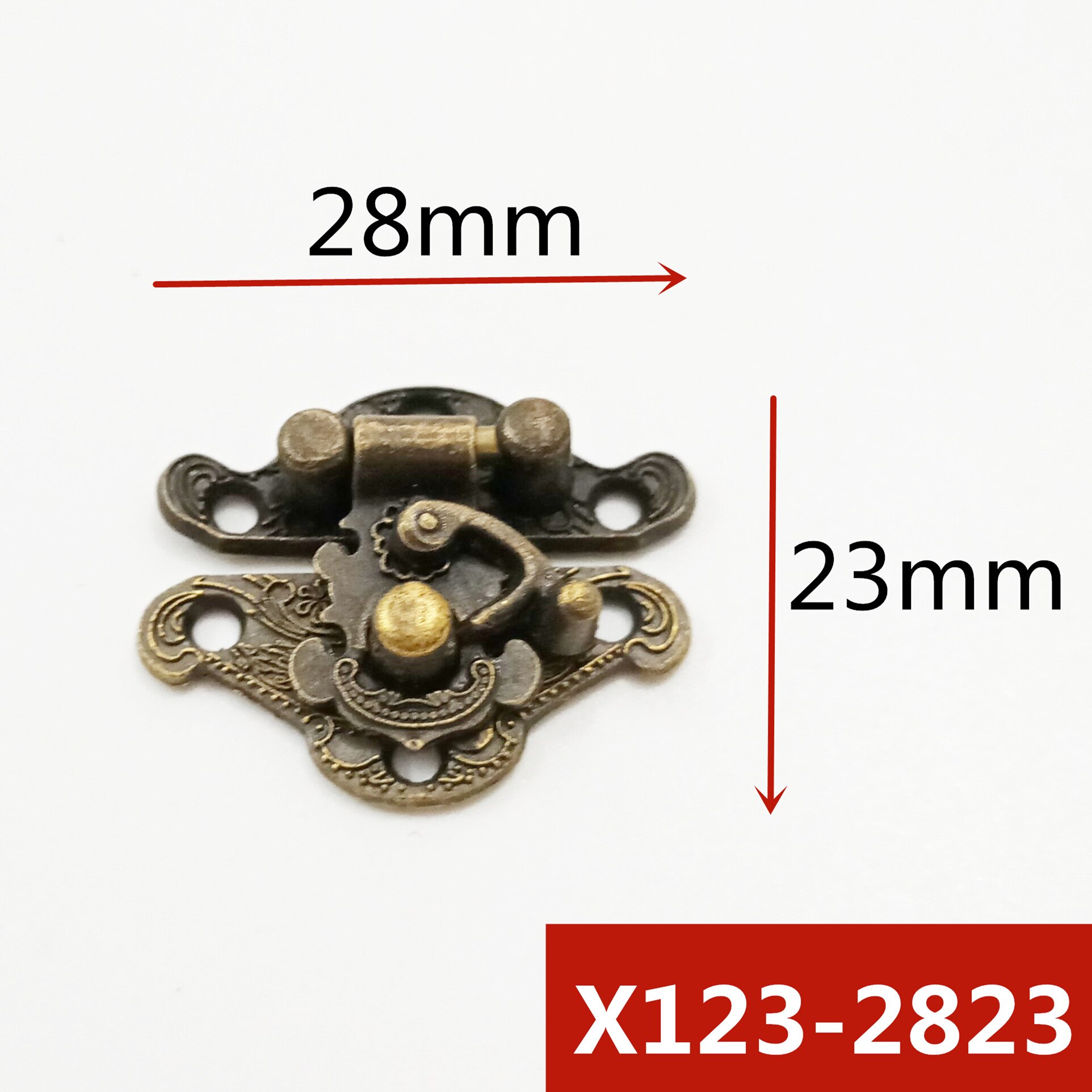 50 Stks/partij Kleine Antieke Bronzen Box Hasp Klink Sieraden Houten Doos Lock Mini Kast Gesp Case Sloten Decoratieve Klink