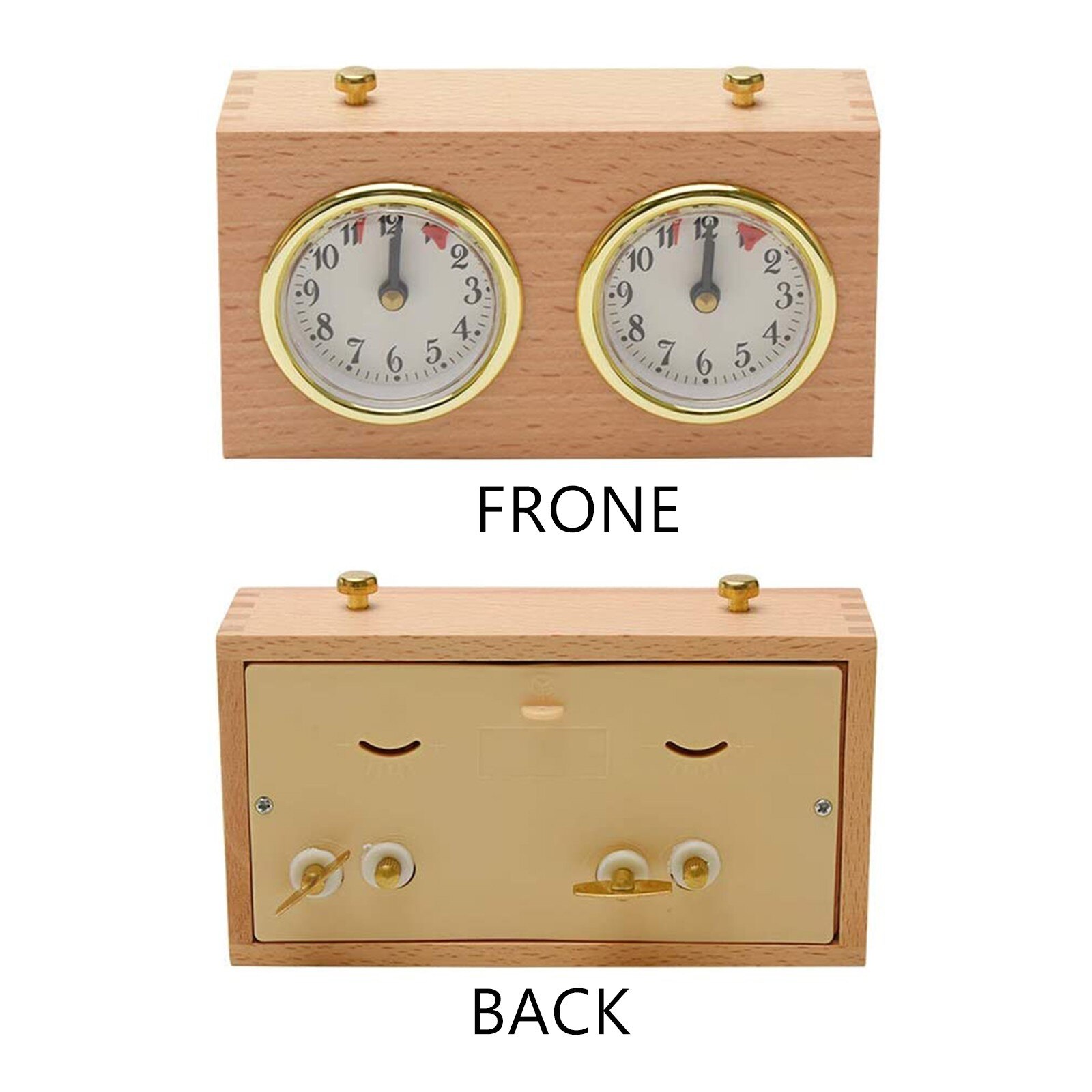 Retro Mechanical Chess Game Clock Retro Wooden Shell Mechanical Chess Clock Alarm Clock Non Ticking Noise With Led Snooze Light