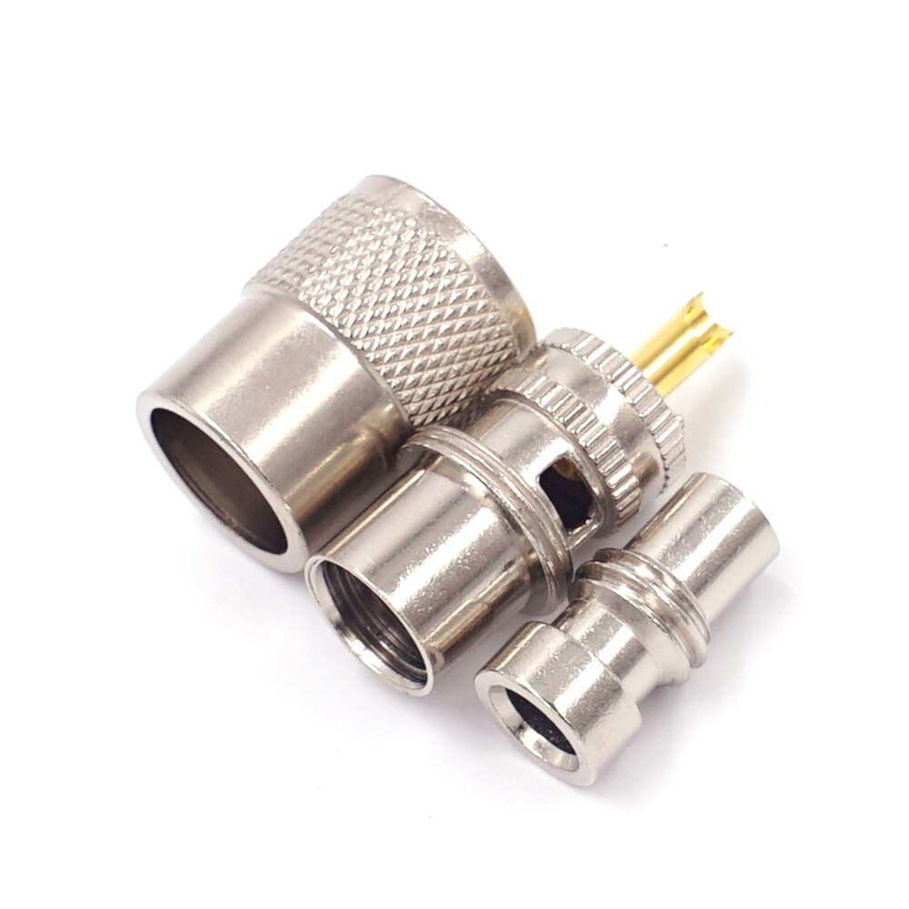 10x BNC Mannelijke Connector Voor RG-59 Coaxkabel – Messing, Crimpverbinding, Geschikt Voor CCTV-camera's