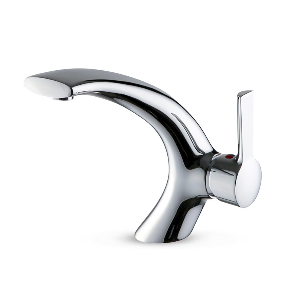 Suguword Chrome Basin Faucets Modern Bathroom Faucet Waterfall Single Hole Cold Water Crane Tap Basin Faucet Mixer Tap: Default Title