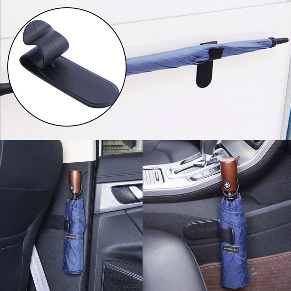 Ganchos multifuncionales adhesivos para paraguas, soportes para colgar en el asiento del coche, montaje en pared, soporte para escoba de ahorro de espacio, soporte para mopa, almacenamiento de paraguas de coche