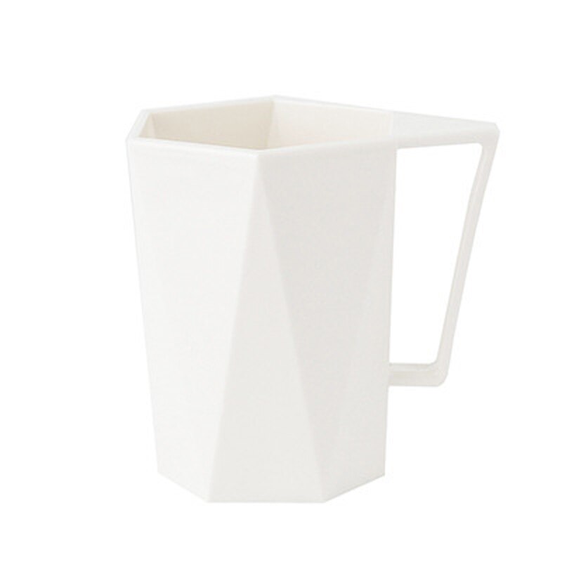 Geometrische mondspoelbeker, huishoudelijke plastic wasbeker, drinkbeker, paar effen kleur tandenborstelbeker met handvat voor thuis: Mondspoelbeker 02