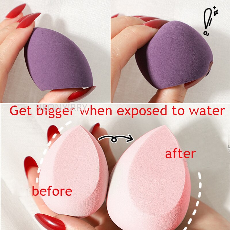 3/4 Piece Set Of Makeup Sponge, Puff, Healthy Latex Soft Sponge, Wet And Dry Set, Beveled Beauty Makeup Tool