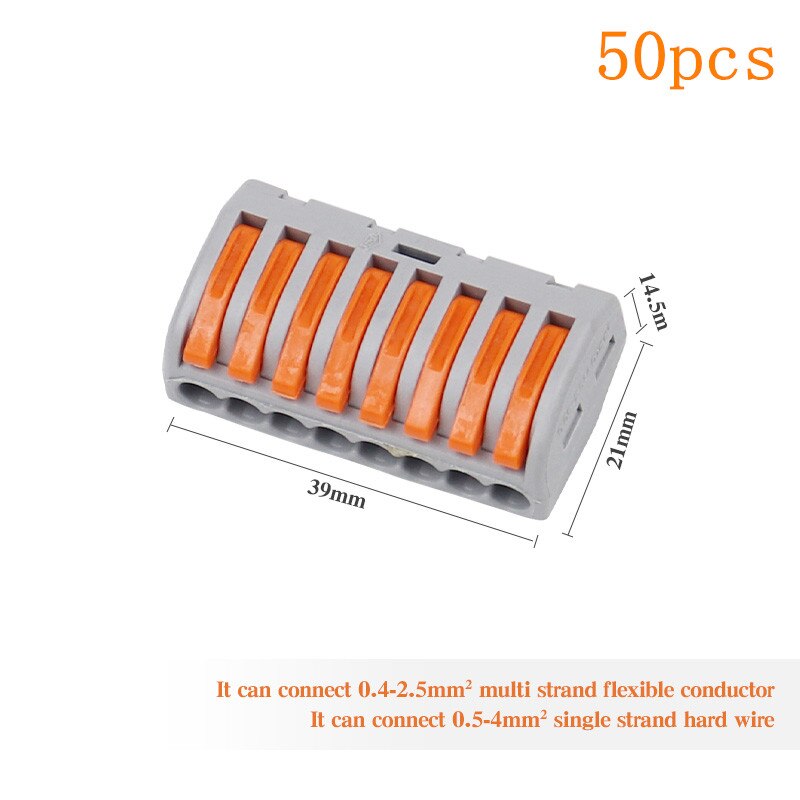 75pcs Electrical Wire Connector Terminals Universal Fast Terminal Household For Connection Wire Lamp Wiring Terminal Connection: 50PCS T218