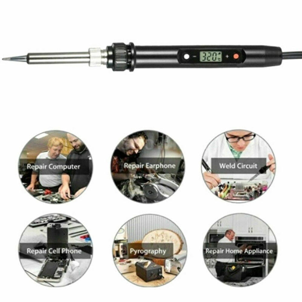 80W Electric Soldering Iron Digital Display Adjustable Temperature Welding Tool For Shed Building