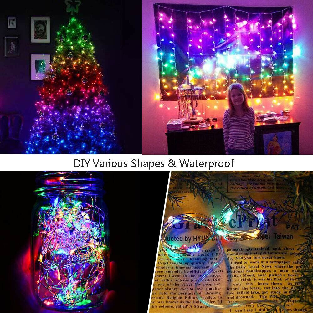 LED Gypsophila Icicle Rainbow Curtain String Lights Remote Control Bedroom Decor Fairy Light USB Power Garlands for Wedding Xmas
