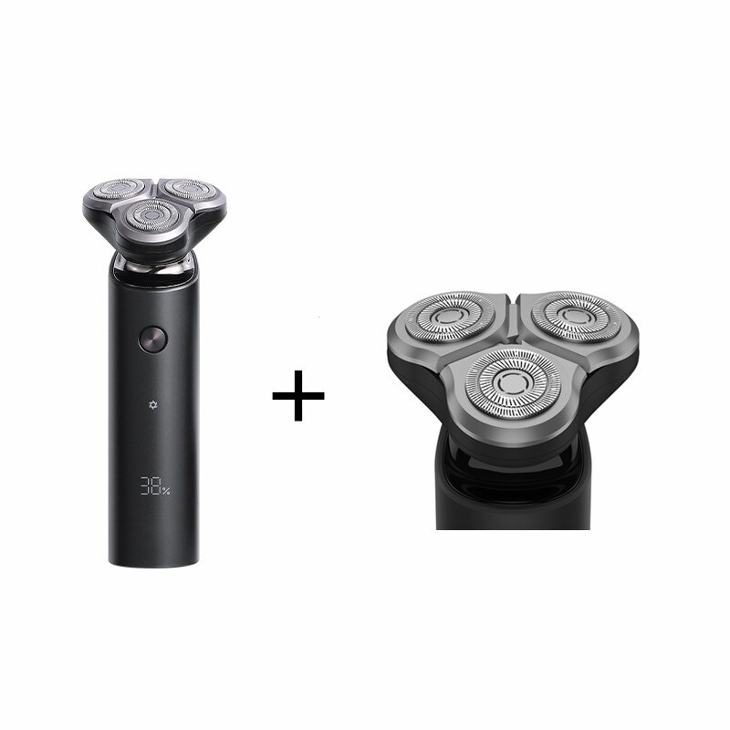 NEUE XIAOMI MIJIA Elektrische Rasierer S500 S500C Waschbar Tragbare Männer Clever Rasiermesser 3 Kopf Rasieren LED Digital Anzeige Für junge: S500C und 1 Kopf