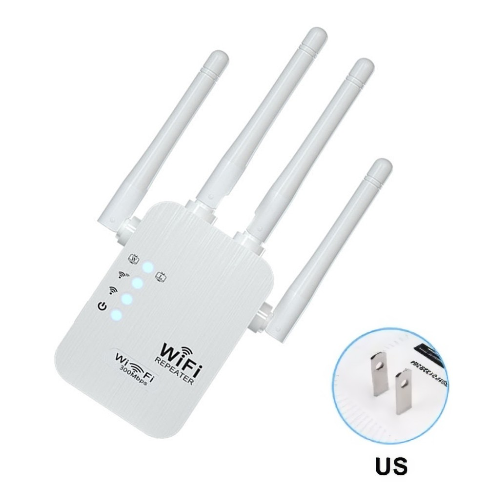 Elough interface de rede dupla wifi repetidor amplificador de sinal roteador 300mbps amplificador de sinal amplificador de comunicação celular: PLUGUE US
