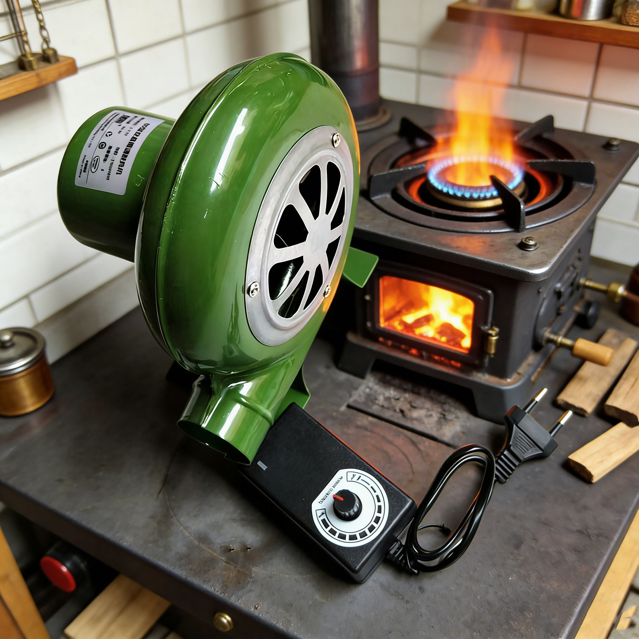 EU 80W Elektrischer Gebläseventilator, Grillventilator, geeignet für Grill, Mini-Schmiedeöfen, Gebläse mit Geschwindigkeitsadapter, AC100-240V M888