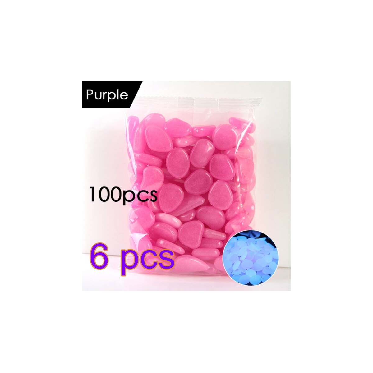 Tuin Decoratie Gangpad Planten Gloeien In Het Donker Gloeiende Steentjes Aquarium Decoratieve Steentjes Gloeiende Steen Jardin: Purple