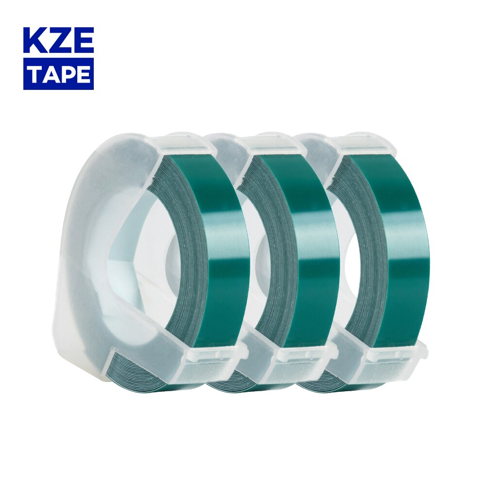 3 Rolls/lot 20 colors 9mm 3D Embossing Label Tape Compatible Dymo 1610 12965 Manual Label printer for Motex E101 Label Maker: lake green