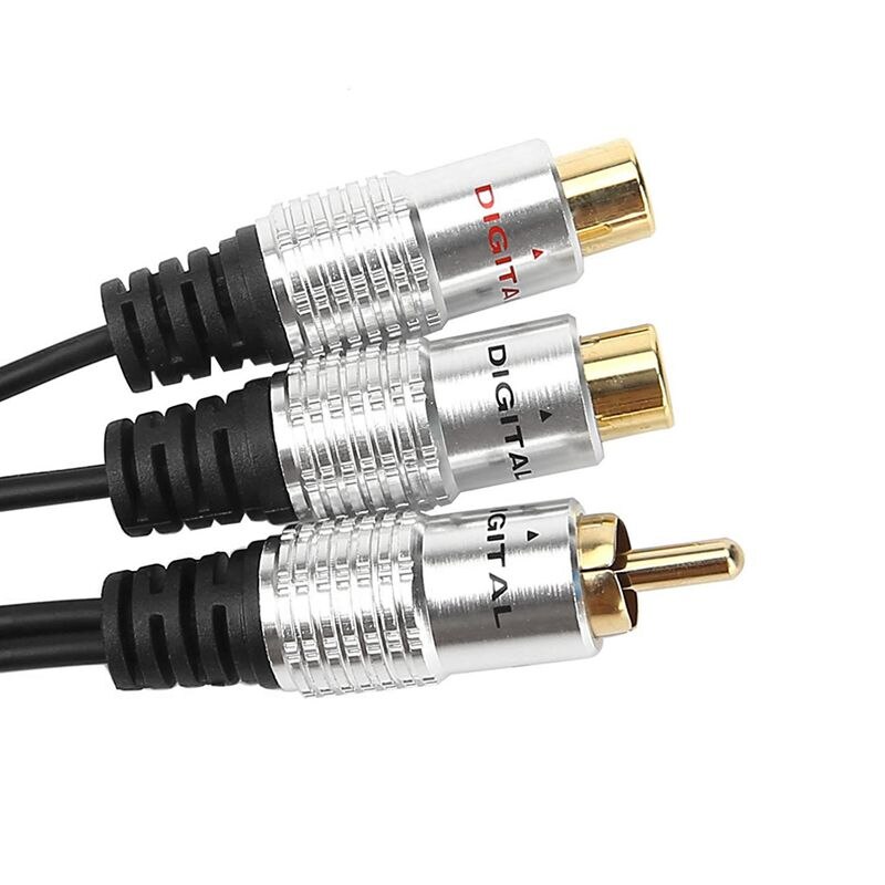 Full-Metal Rca Female Naar Dual 2-RCA Mannelijke Vergulde Adapter, stereo Splitter Y Audio Kabel (Rca F-2 Rca M) (1 Male Naar 2 Vrouwelijke