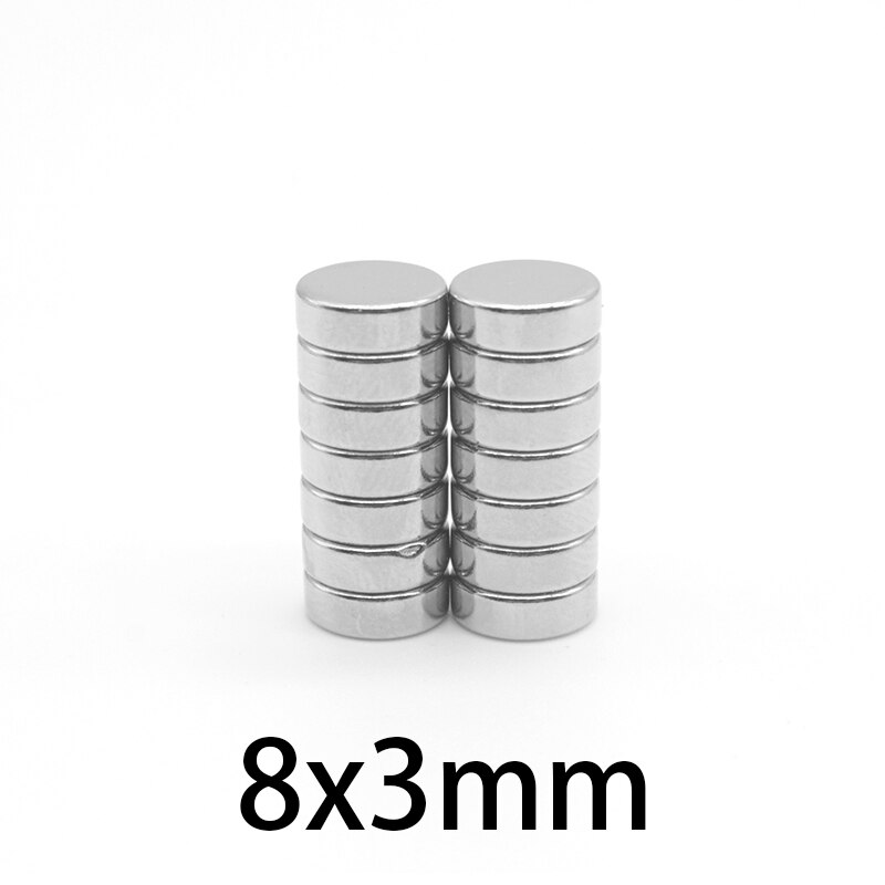 30-500 Stuks 8X3 Mm Zeldzame Aarde Magneten Diameter 8X3 Mm Kleine Ronde Magneet 8mm X 3 Mm Permanente Neodymium Magneten D8 * 3 Mm 8*3Mm