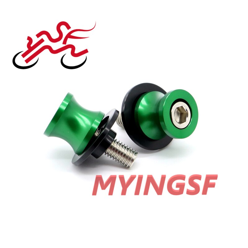 Svingarm spoler skyder til suzuki gsx 1300r hayabusa b-king sfv 650 gladius gsx -s 150/750/1000/ f motorcykel stativ skrue  m8: Grøn