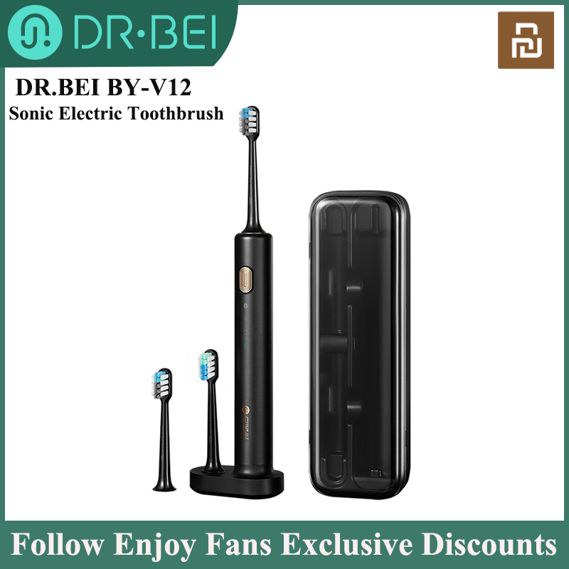 DR.BEI BY-V12 Ultrasonic Electric Toothbrush Portable 3 Models Soft Electric Tooth Brush IPX7 Rechargeable Adults Oral Cleaner