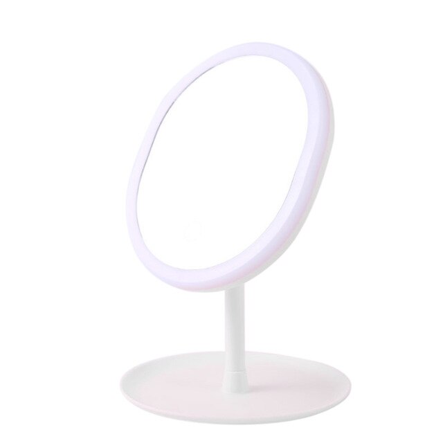 Makeup Backlit Mirror Light with Natural White LED Vanity Mirror Detachable/Storage Base 3 Modes Mirror with Light Makeup: White no light