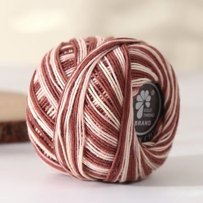 Rollo de hilo de encaje para ganchillo, suministros de costura para bordado teñido, acolchado, tamaño 5, 20g: De café