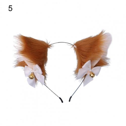 Diademas con forma de orejas de Animal para mujer, banda de pelo de imitación de piel de conejo, para Cosplay, temática: 5