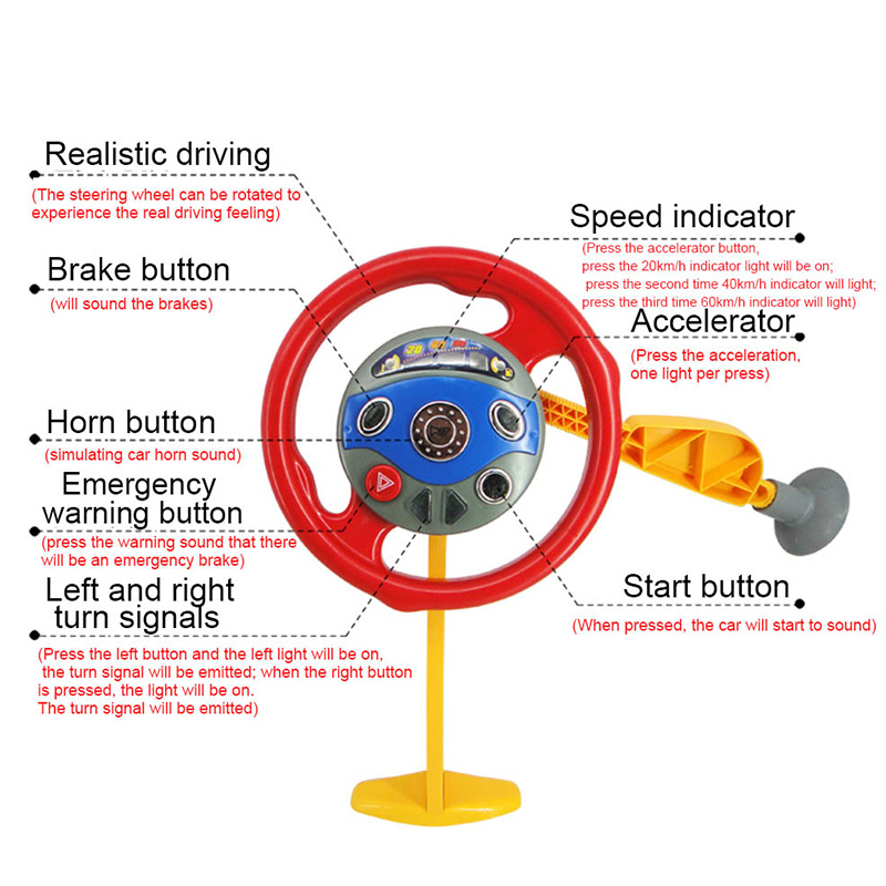 Baby Elektronische Backseat Driver Autostoel Stuurwiel Kids Toy Musical Zuignap Rijden Stuurwiel Educatief Speelgoed