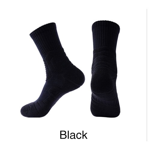 Outdoor Sport Cycling Socks Basketball Football Soccer Running Trekking Socks Calcetines Ciclismo Hombre Men Women: black