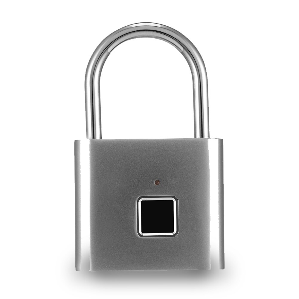 Vingerafdruk Slot Smart Hangslot Thumbprint Deur Hangsloten Draagbare Waterdichte Anti-Diefstal Vingerafdruk Slot Voor Zak Lade Koffer: Gray