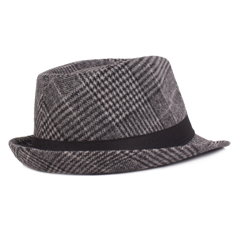Mode mannen fedora damesmode jazz hoed Winter zwarte wollen blend cap outdoor ongedwongen hoed gorras