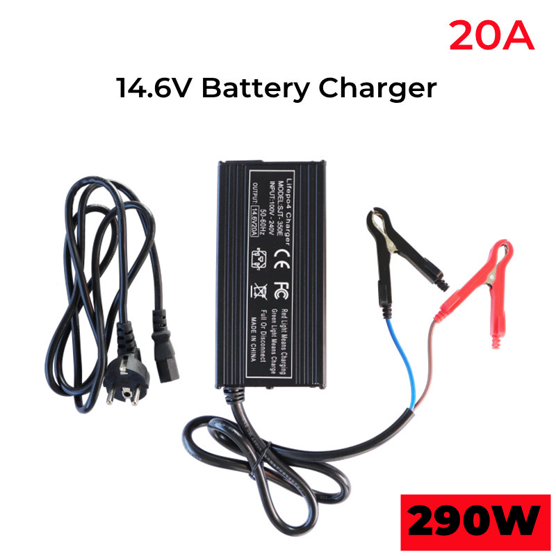 12V 24V LiFePO4 Battery Charger 20A 40A High Power Fast Charge Lithium Battery Pack Energy Storage Charger 14.6V Battery Adapter: Brown