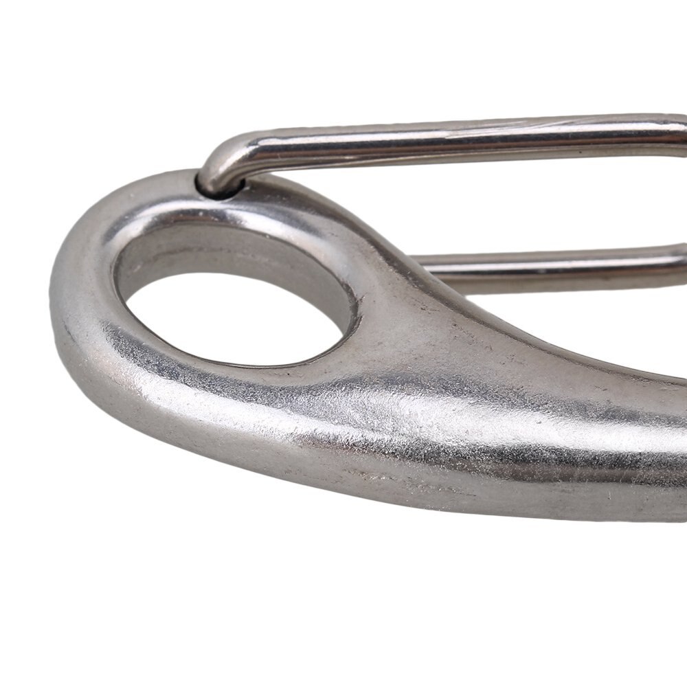 304 Stainless Steel Egg Shape Spring Snap 50/ 65/ 100mm Multifunctional Hook Quick Link Carabiner 10/ 5pcs