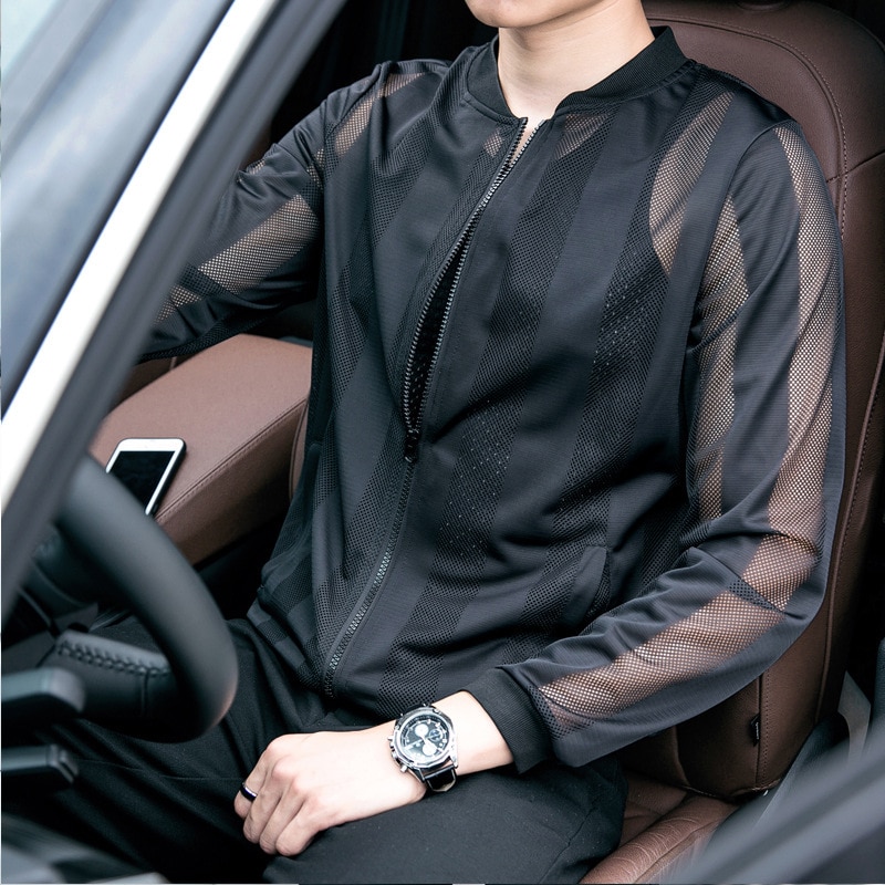 Casual Thin Zippers No Jacket Men Stone Land Net Yarn Is Prevented In Clothes Baseball Coat Of Cultivate Morality