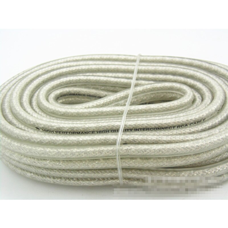 White metal double shielded cable Cable Converter amplifier subwoofer 5m Pure copper