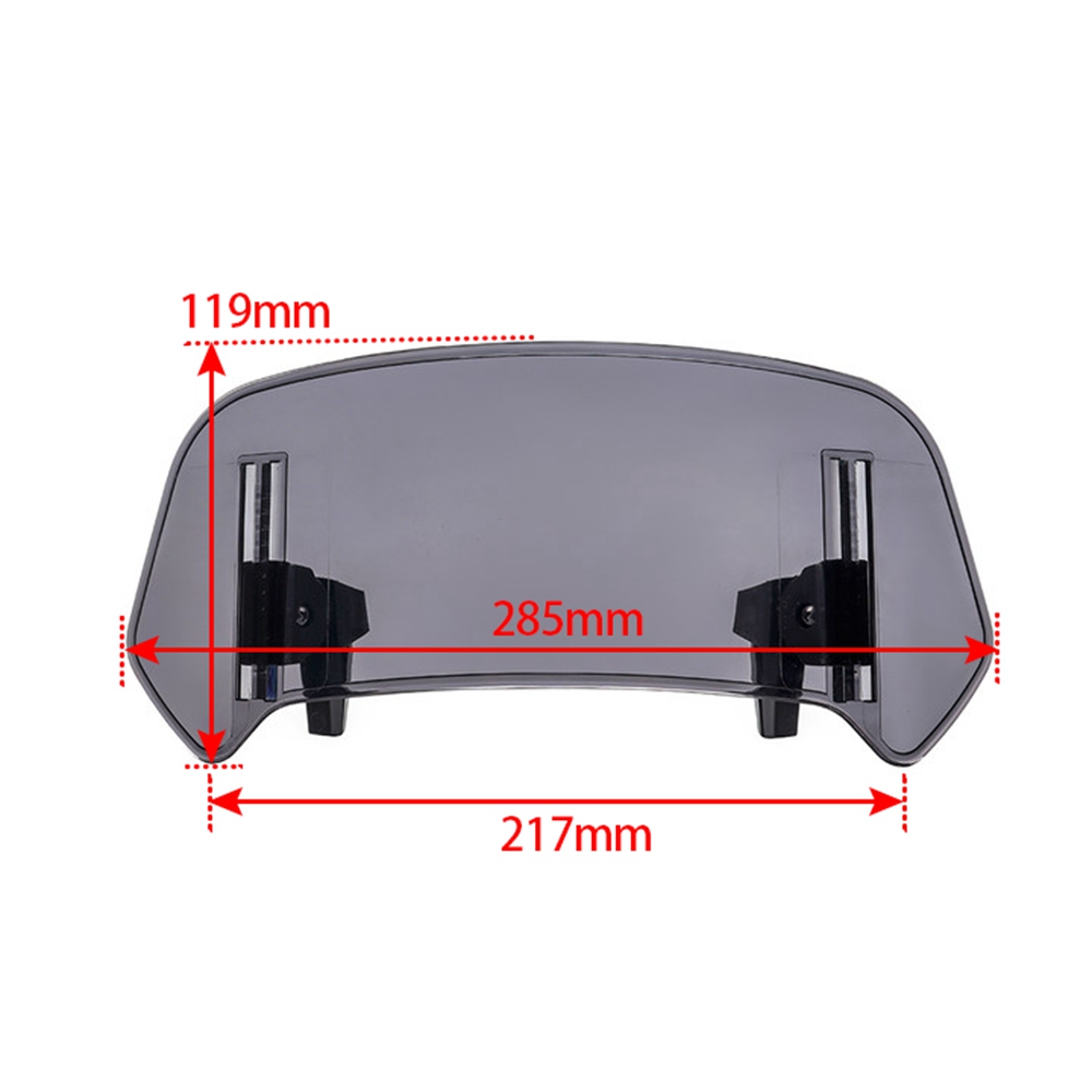 Universal MotorcycleWindshield Extension Adjustable Spoiler Clamp-On Windscreen Deflector
