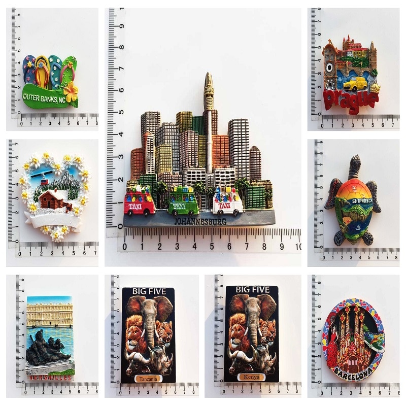 Réfrigérateur aimants Souvenir londres amérique Los Angeles afrique Kenya tanzanie tourisme magnétique réfrigérateur autocollants décoration