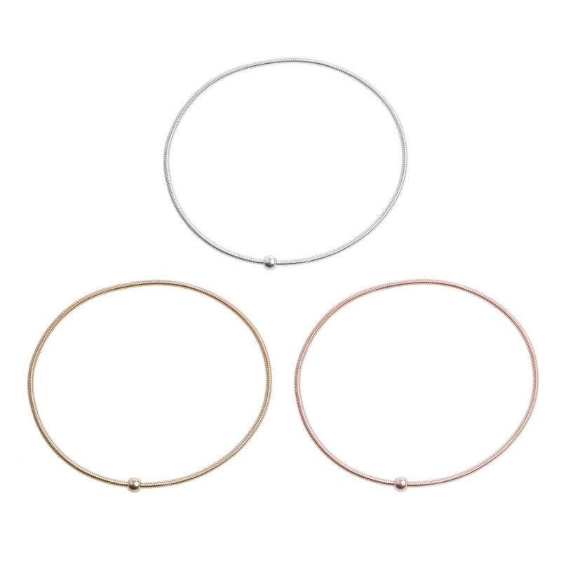 10 Pieces/set Rose Gold Guitar Spring Bracelets Stack Carbon Steel Coil String Bangle Wirstband Stackable Jewelry