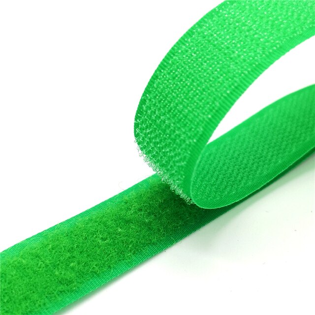 1 Pair Length 1 Meter Width 20 mm Color Hook Surface Hook and Loop Fastener Tape Without Glue Velcro Sewing Accessories: green