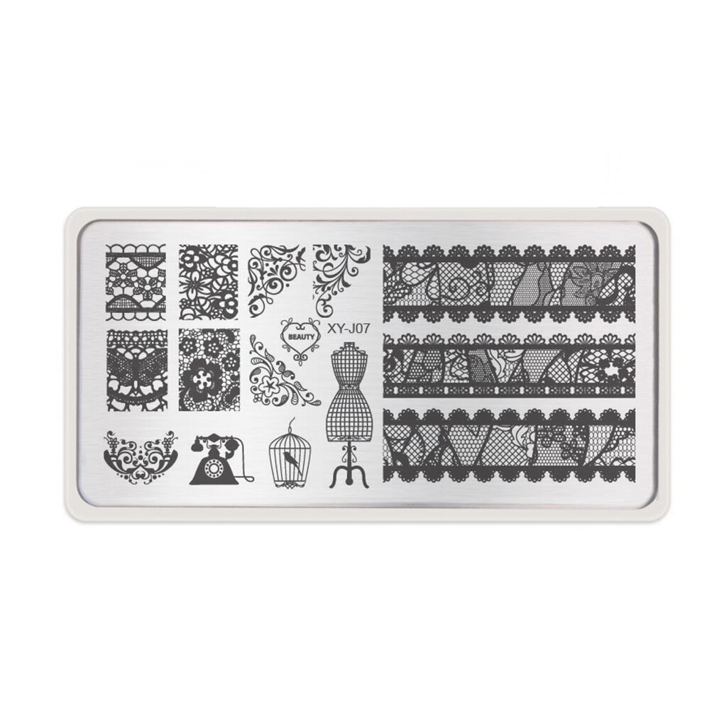Pochoirs à ongles en , 1 pièce, modèles de tampons pour vernis à ongles en Gel, plaque d'image de manucure: 7
