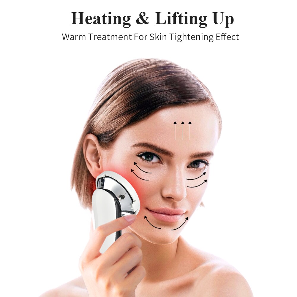 EMS Facial Massager Ion LED Photon Light Therapy Skin Rejuvenation Device Microcurrent Face Lift Machine Cleansing Massage Face