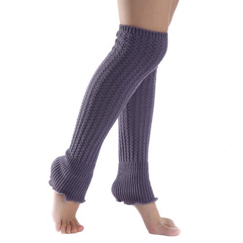 Chaussettes longues plissées pour femmes, couleur unie, tricotées, chauffe-jambes, personnalisées, confortables, chaudes, coupe-vent pour l'extérieur: Dark Gray