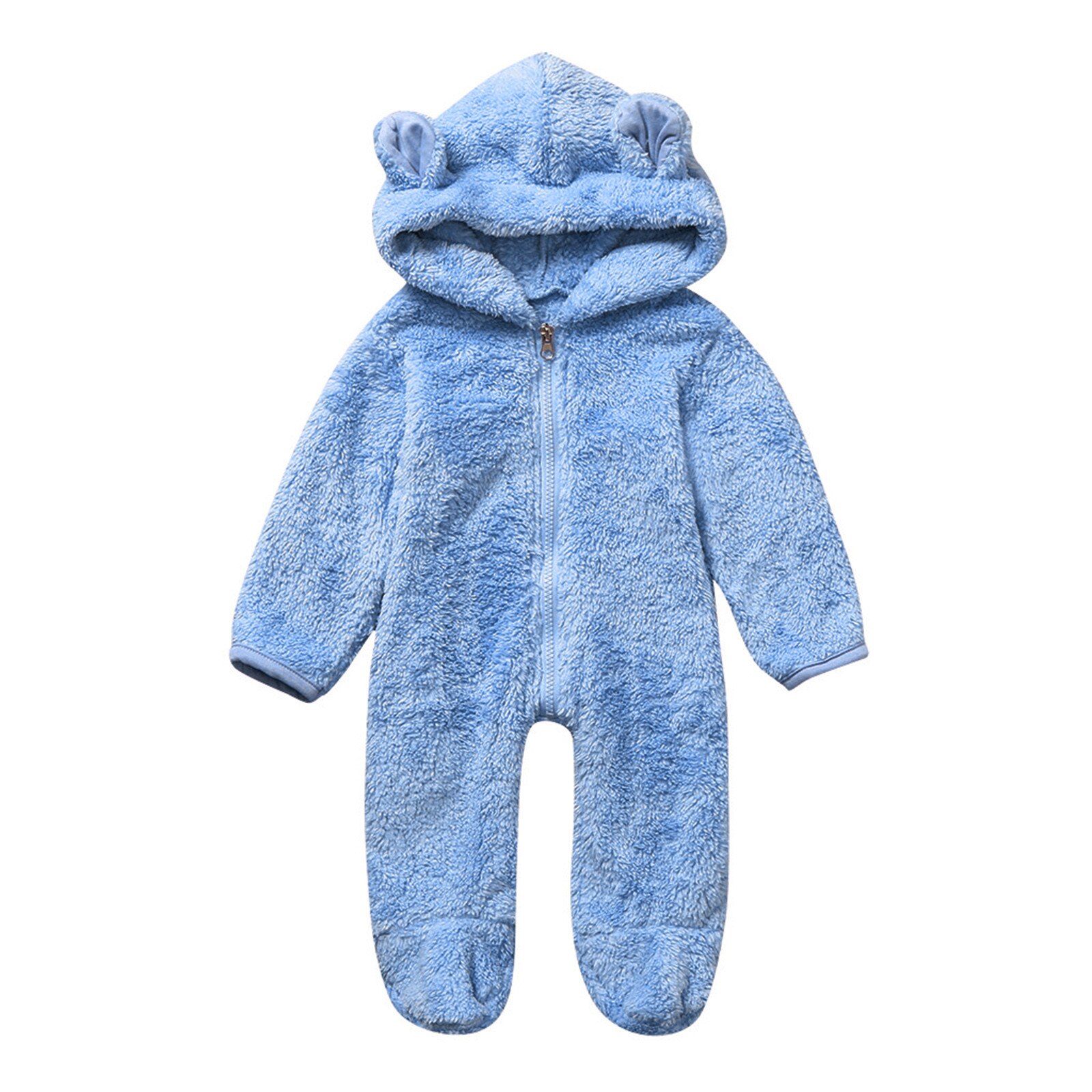 ARLONEET Pagliaccetto Del Bambino di Autunno Infantile di Inverno Del Bambino Dei Ragazzi Delle Ragazze Della Chiusura Lampo Del Fumetto Orecchio Felpa Con Cappuccio Vestiti Del Pagliaccetto Della Tuta Body E Pagliaccetti de Cappotto Del Bambino