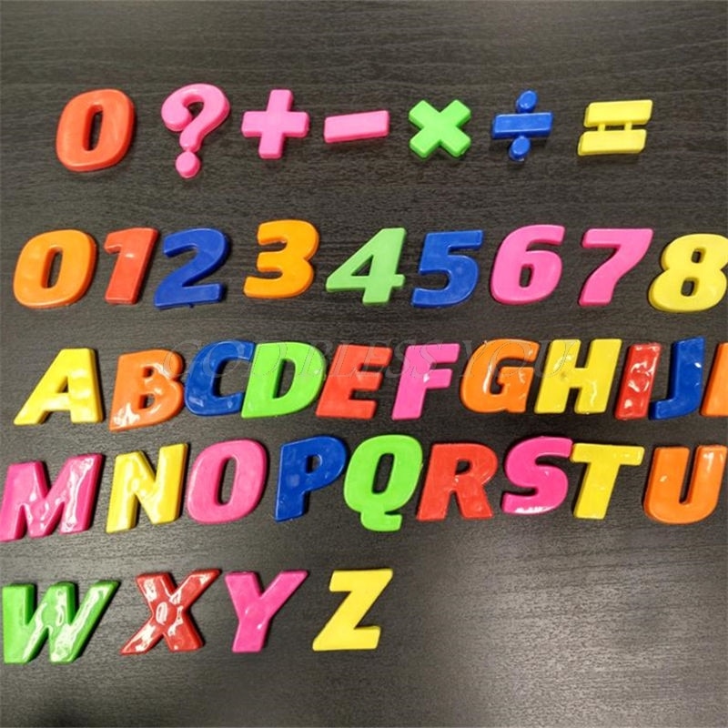 Sett magneter undervisning alfabet sett  of 42 fargerike magnetiske kjøleskap bokstaver og tall utdanning lær søt gutt baby leketøy