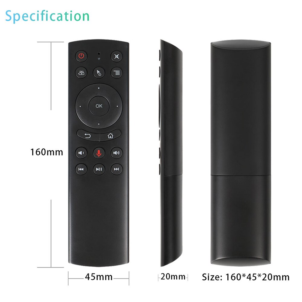 LEMFO-mando a distancia G20 Air Mouse para caja Android TV, dispositivo inalámbrico de 2,4G con giroscopio, micrófono, aprendizaje IR, proyector de PC