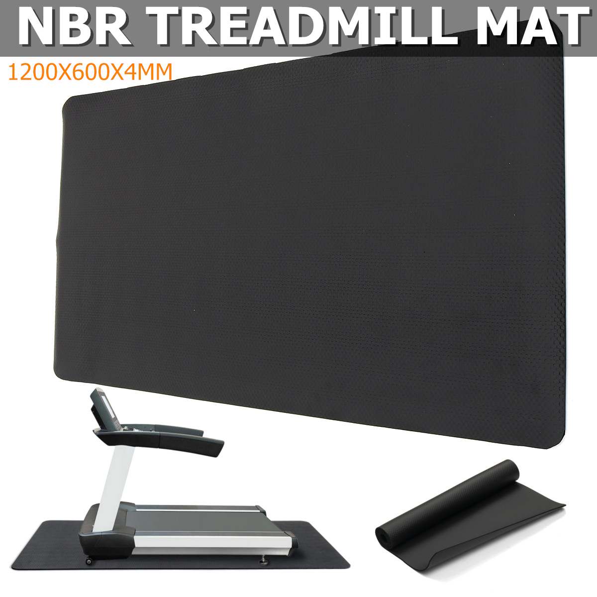 Nbr tredemølle matte gulvbeskytter treningsteppe pad tredemølle treningsutstyr mat sjokk lydisolerte matter 1200*600*4mm